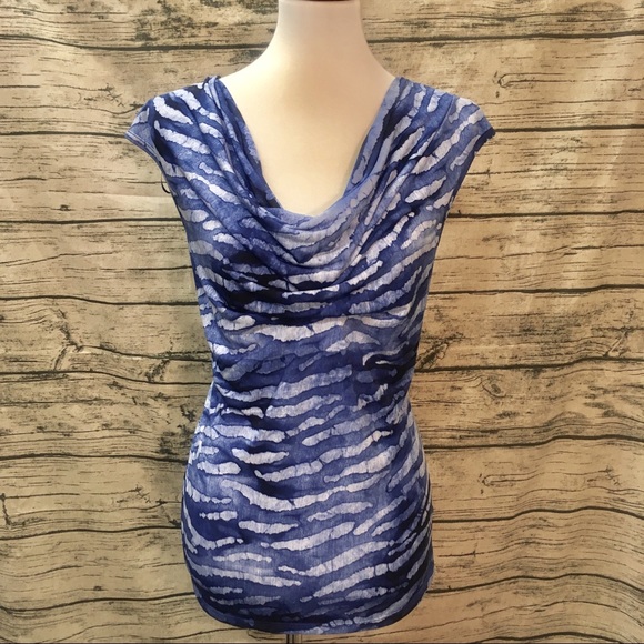 MICHAEL Michael Kors Tops - Michael Kors Cowl Neck Blue Sleeveless Top Sz L